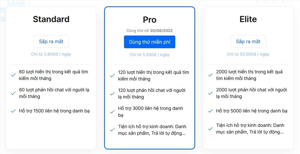 Zalo chính thức thu phí từ ngày 1/8 - Ảnh 1