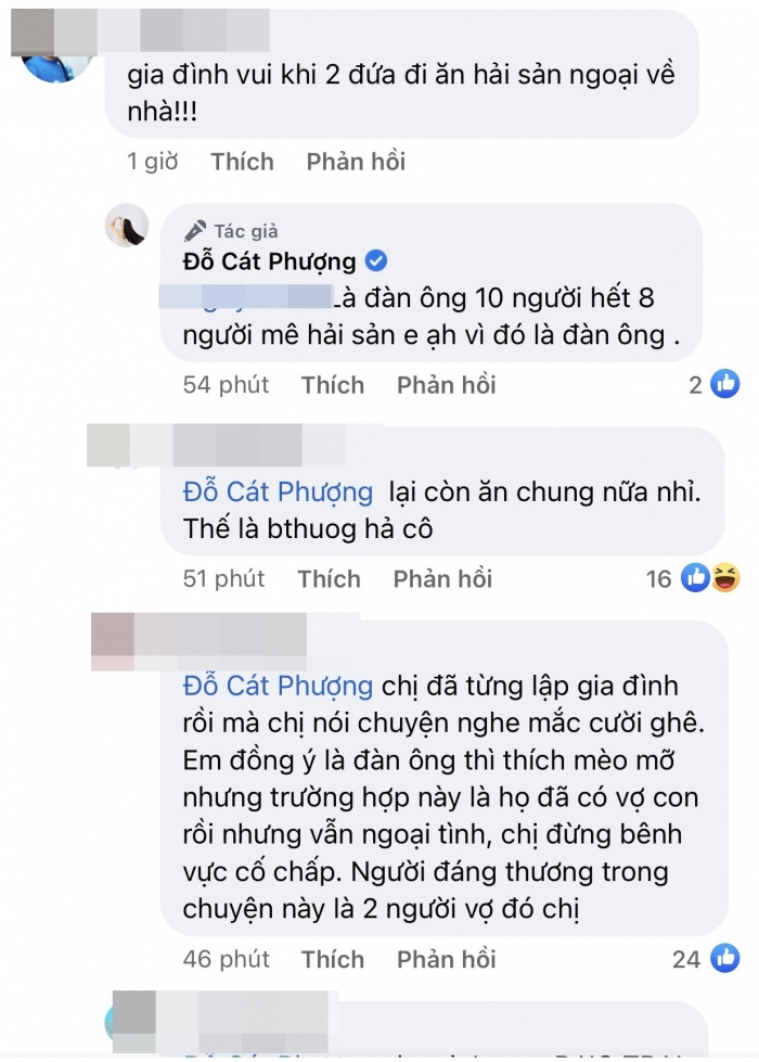 Cát Phượng chúc mừng 2 nghệ sĩ về nước, khẳng định đàn ông 10 người hết 8 người 