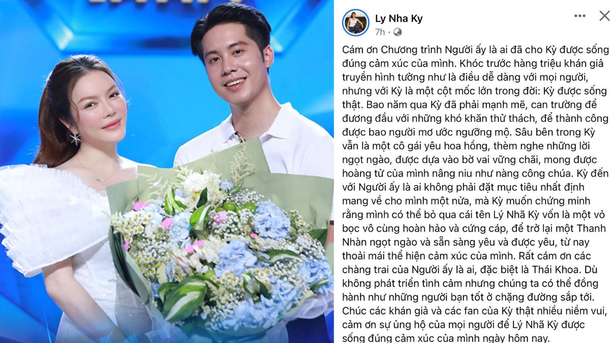 Lý Nhã Kỳ tiết lộ mối quan hệ hiện tại với nam chính cô theo về tại "Người ấy là ai"