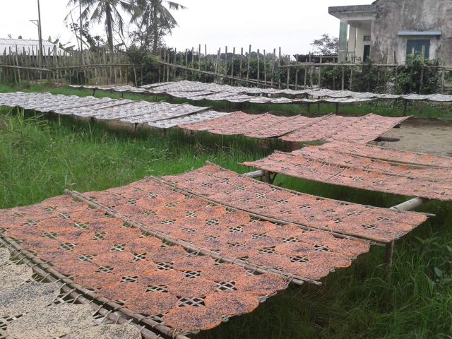 Bánh đa nướng ở làng Lạng Côn, huyện Kiến Thụy.