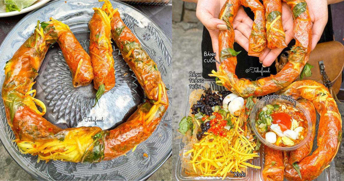 Bánh tráng cuốn 'siêu to khổng lồ' dài 1 mét khiến dân tình xôn xao