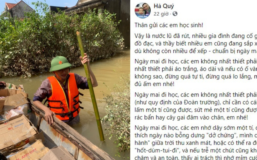 Tâm thư xúc động của thầy hiệu trưởng gửi học sinh vùng lũ