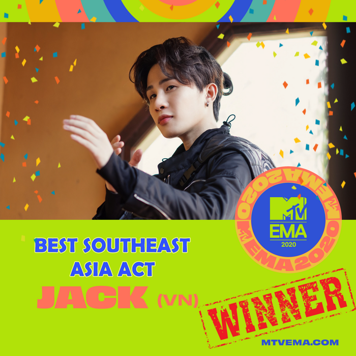 Jack thắng giải Nghệ sĩ Đông Nam Á xuất sắc nhất tại MTV EMA 2020 - Ảnh 1