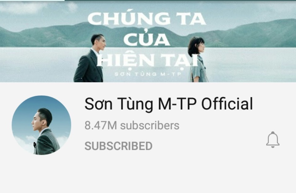 Số liệu cập nhật mới nhất ngày 26/1 lượt follow của kênh YouTube của Sơn Tùng.
