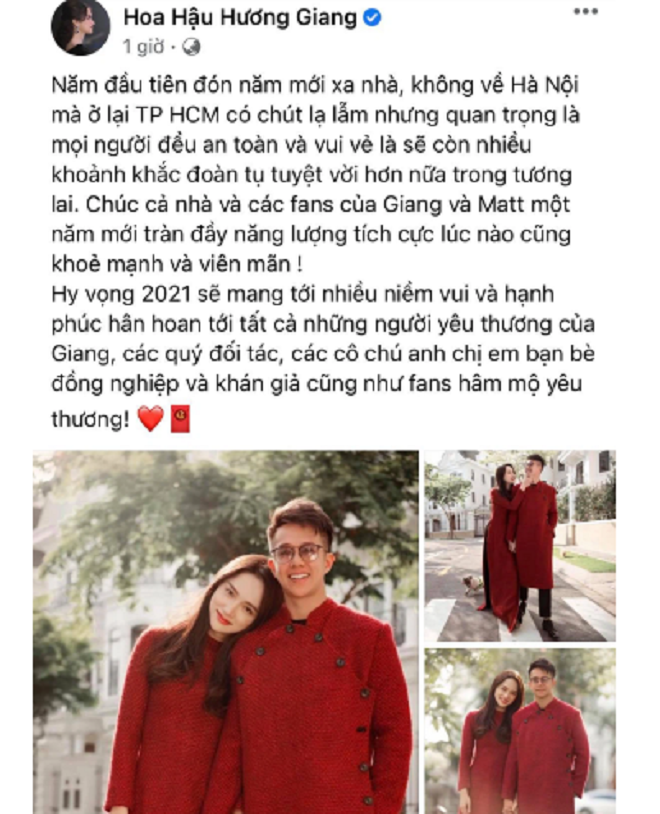 Hương Giang - Matt Liu diện áo dài đôi, tay trong tay tình cảm ngày đầu năm - Ảnh 1