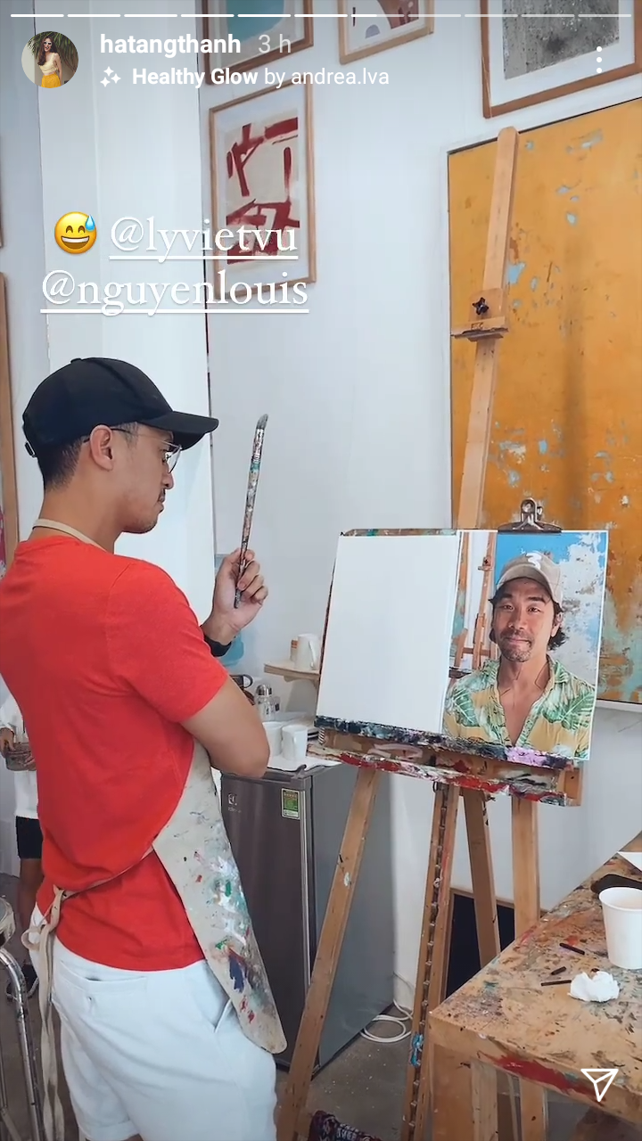 Tăng Thanh Hà đưa gia đình đi học vẽ, chiếm spotlight là thành phẩm của ông xã Louis Nguyễn - Ảnh 2