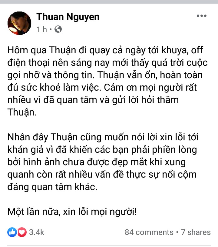 Thuận Nguyễn chính thức lên tiếng sau khi lộ ảnh gầy trơ xương, khóa Facebook - Ảnh 2