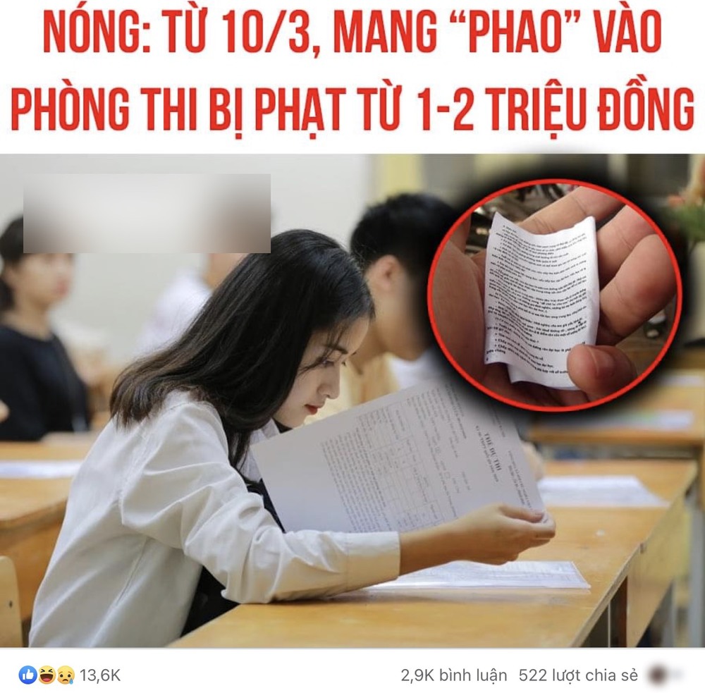 Mang “phao” vào phòng thi, học sinh có thể bị phạt đến 2 triệu đồng - Ảnh 2