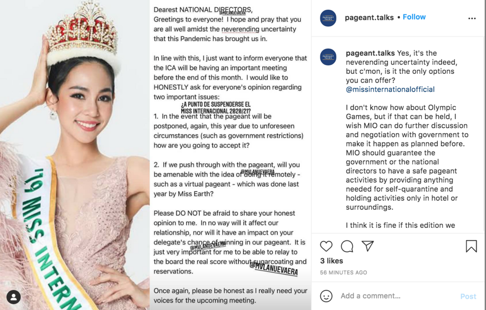 Xuất hiện tin đồn Miss International thi trực tuyến hoặc hủy tổ chức lần 2 - Ảnh 4