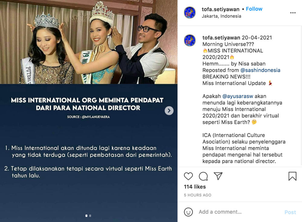 Xuất hiện tin đồn Miss International thi trực tuyến hoặc hủy tổ chức lần 2 - Ảnh 3