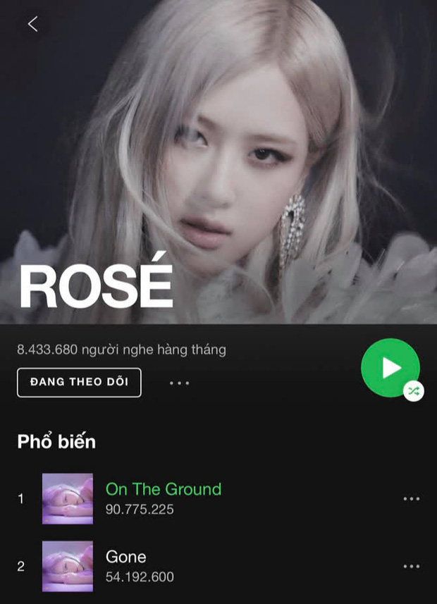 Rosé (BLACKPINK) cán mốc 700.000 followers trên Spotify - Ảnh 2