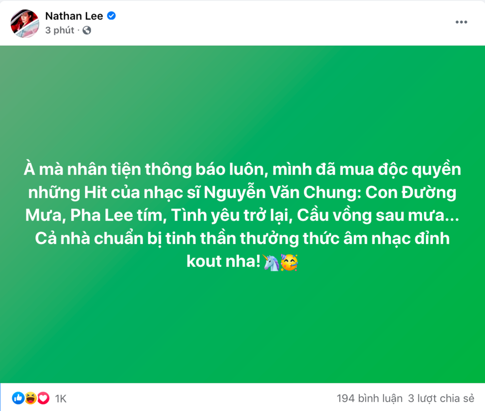 Cao Thái Sơn chúc mừng Nguyễn Văn Chung khi loạt bài tủ bị Nathan Lee 'hớt' - Ảnh 1