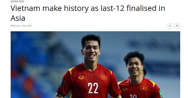 Đội tuyển Việt Nam được trang chủ FIFA đặt ảnh ở vị trí "vedette"