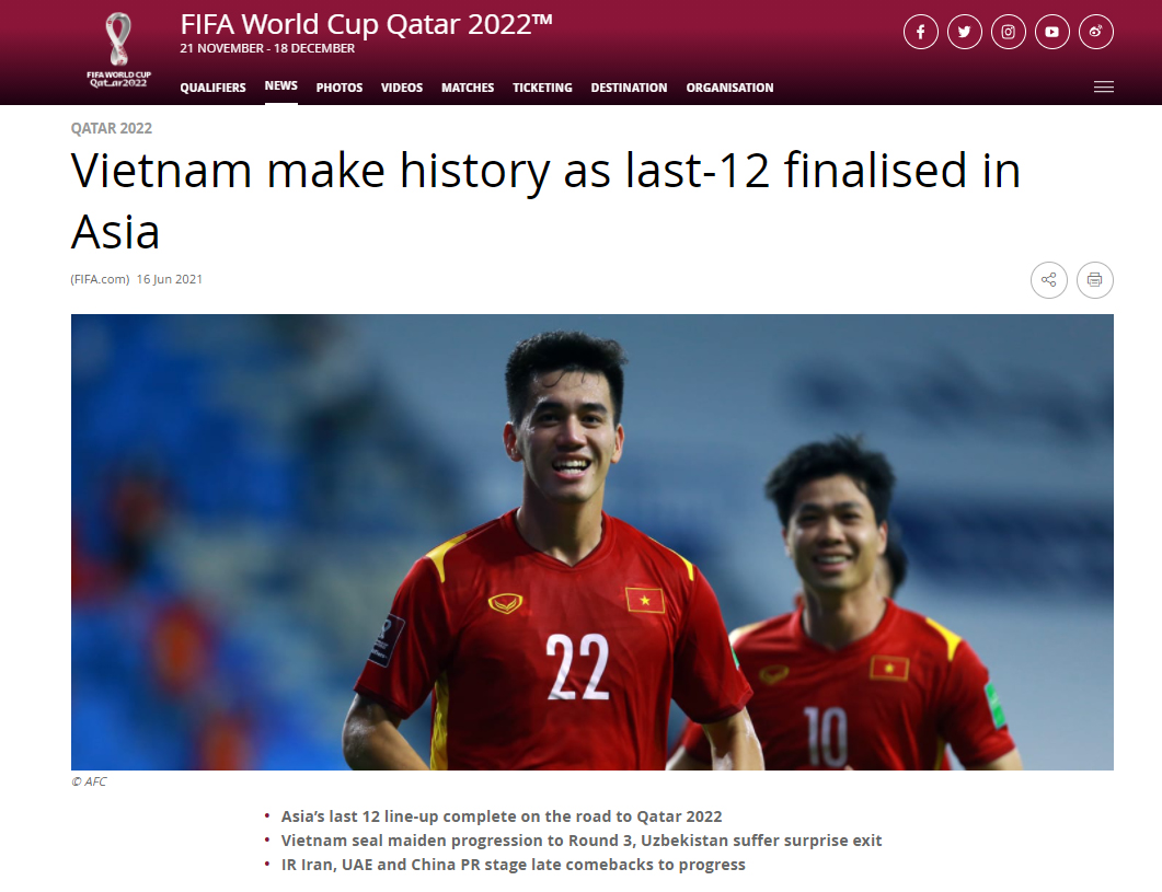 Đội tuyển Việt Nam được trang chủ FIFA đặt ảnh ở vị trí 'vedette' - Ảnh 3