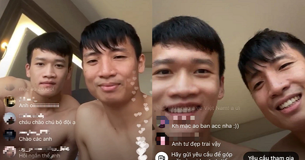 Bùi Tiến Dũng và Hoàng Đức lần đầu livestream, chỉ 5 phút đã hối hả hỏi nút tắt vì quá nhiều người xem