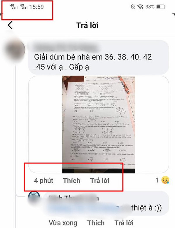 Thí sinh chụp đề Toán nhờ người làm có học lực giỏi, đặc biệt là giỏi toán - Ảnh 2