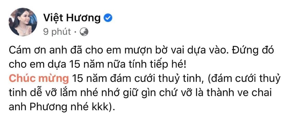 Chồng Việt Hương viết tâm thư xúc động gửi bà xã nhân dịp 15 năm ngày cưới - Ảnh 2