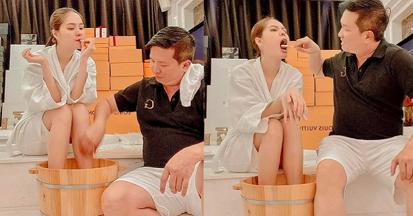 Sướng như "mỹ nhân nhà 300 tỷ" Đoàn Di Băng, được ông xã chăm sóc "từ đầu đến chân"