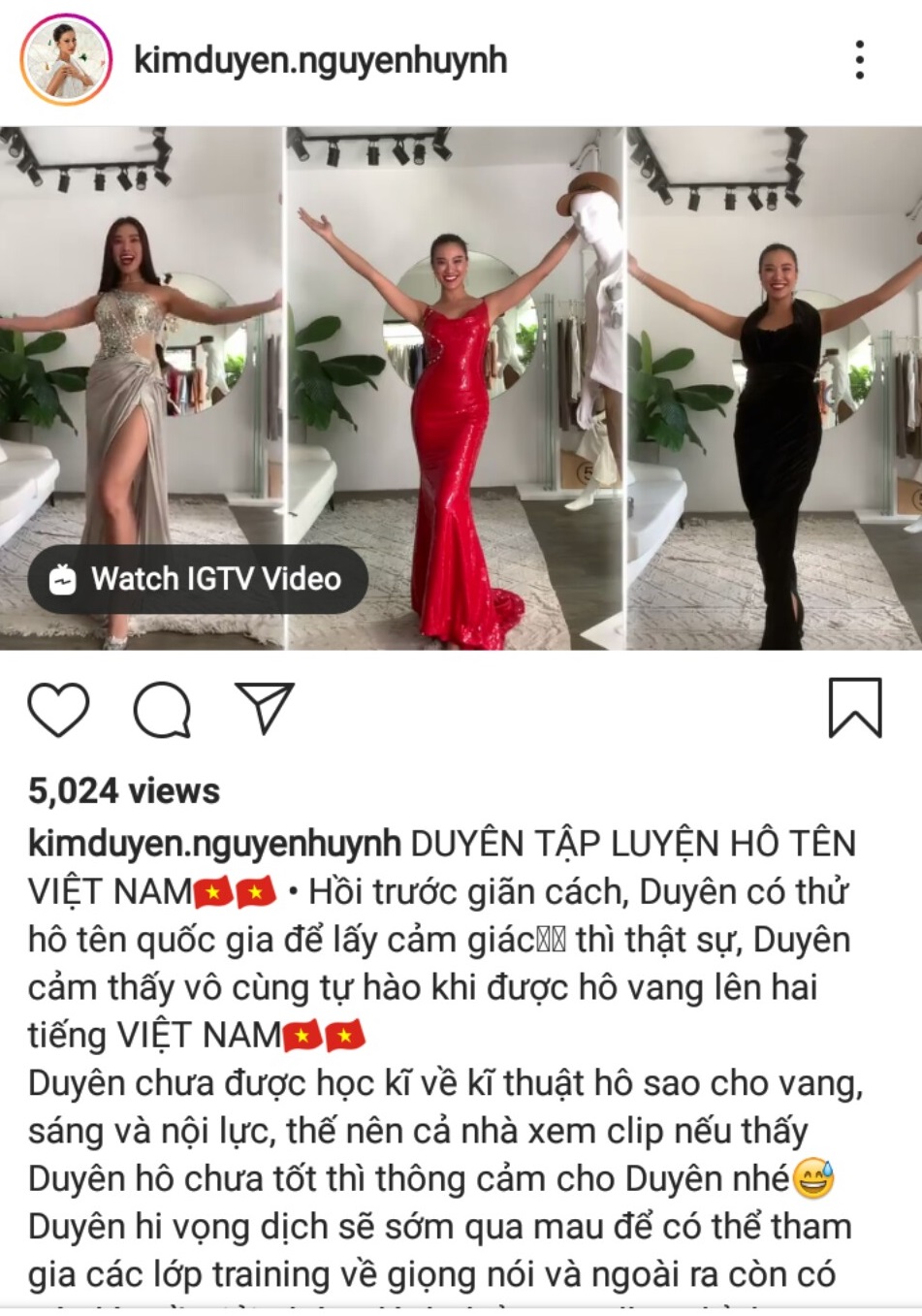 Á hậu Kim Duyên tập hô tên và xướng danh quốc gia tại Miss Universe - Ảnh 1