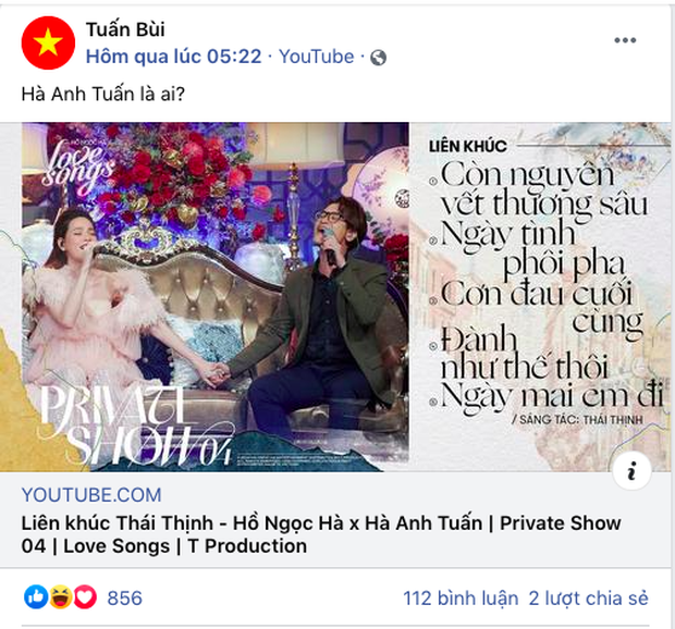 Hỏi 'Hà Anh Tuấn là ai?', fan Bùi Anh Tuấn nghi nam ca sĩ bị hack Facebook - Ảnh 1