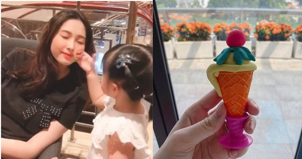 Con gái 4 tuổi của Đặng Thu Thảo đã xinh còn khéo, làm cả kem tặng mẹ