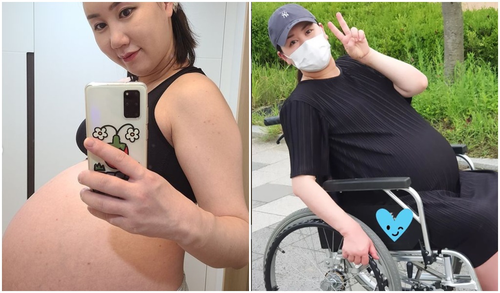 Nữ danh hài Hwang Shin Young mang thai ba, tăng 44kg, phải ngồi xe lăn  - Ảnh 4