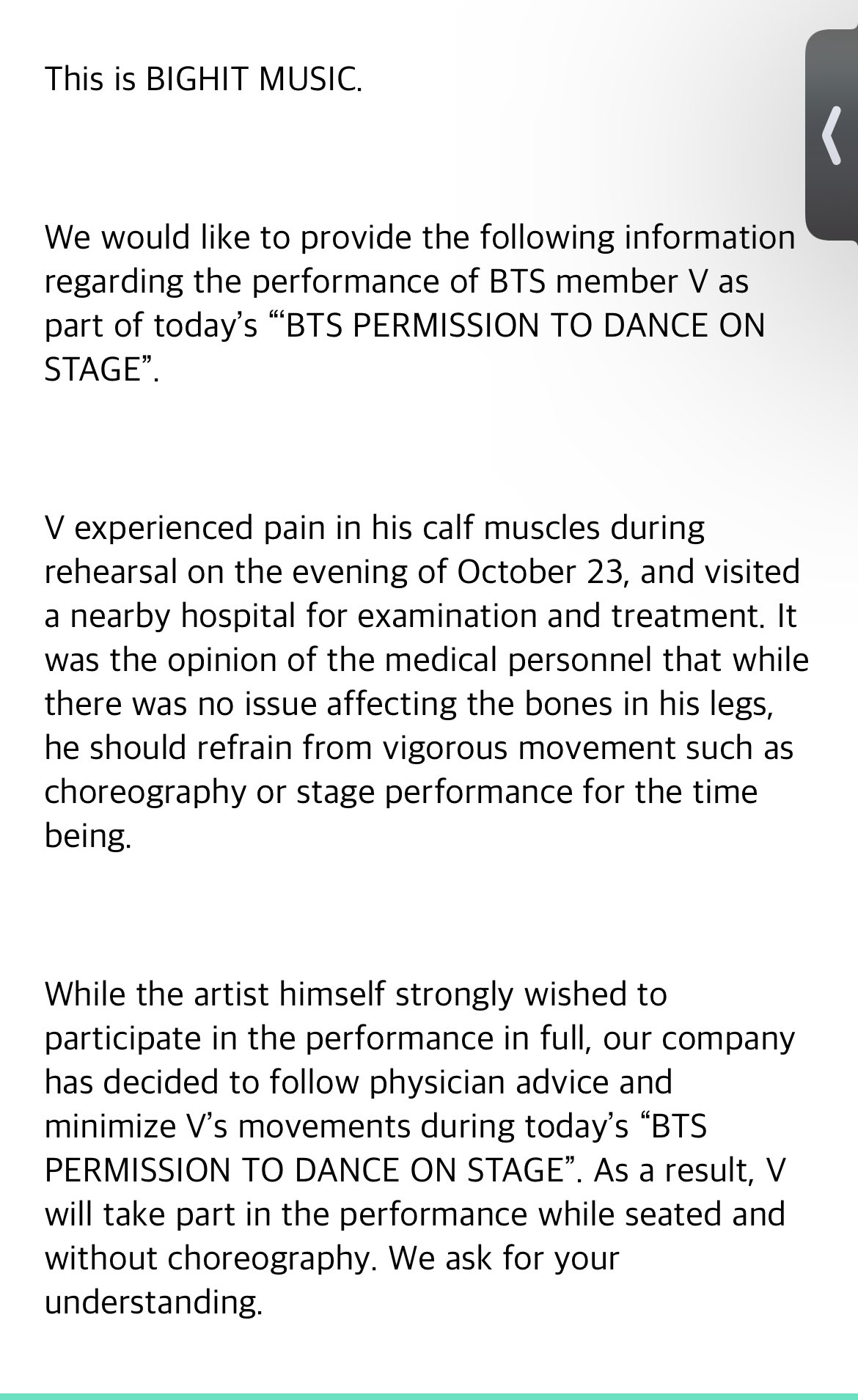 V (BTS) bị chấn thương, không thể nhảy tại concert chiều nay 24/10 - Ảnh 3