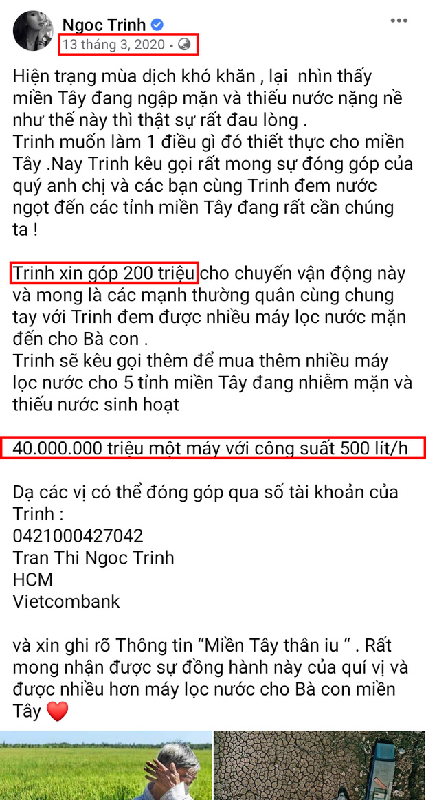 Đến lượt Ngọc Trinh bị điểm danh vụ quyên góp từ thiện nhưng không sao kê - Ảnh 1