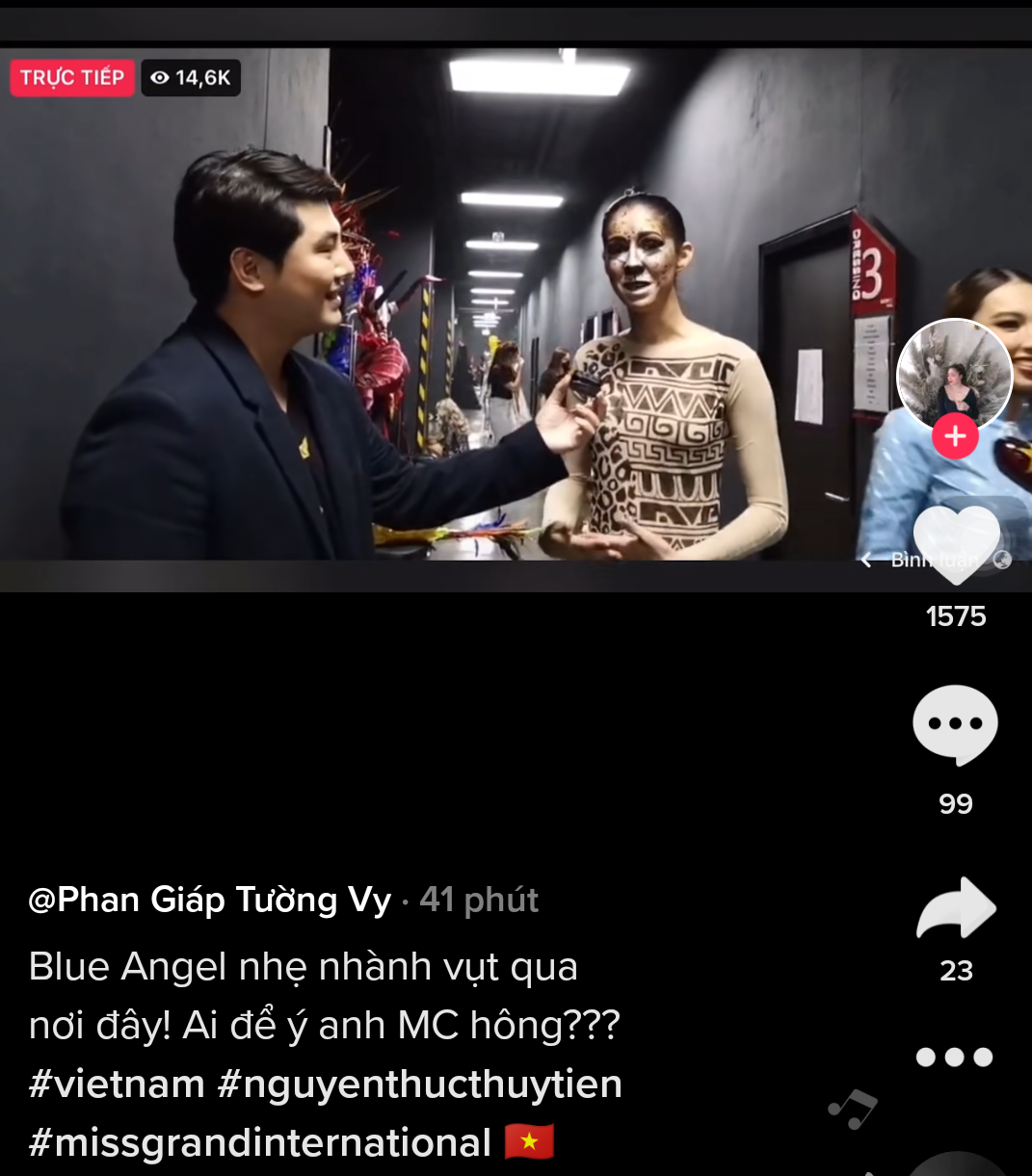 MC Miss Grand dõi mắt theo Thùy Tiên chăm chú bất chấp đang phỏng vấn thí sinh - Ảnh 4