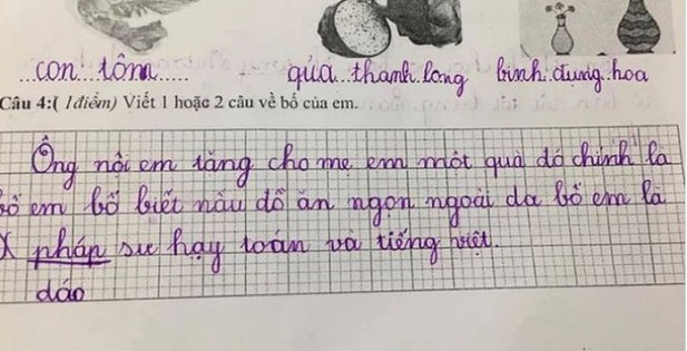 Netizen cười lăn với bài văn tả bố của bé gái dù ông bố đúng chuẩn "bố người ta"
