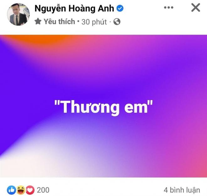 Phủ nhận ngoại tình với Thắm Bebe, diễn viên Hoàng Anh nhắn gửi: 'Thương em' - Ảnh 1