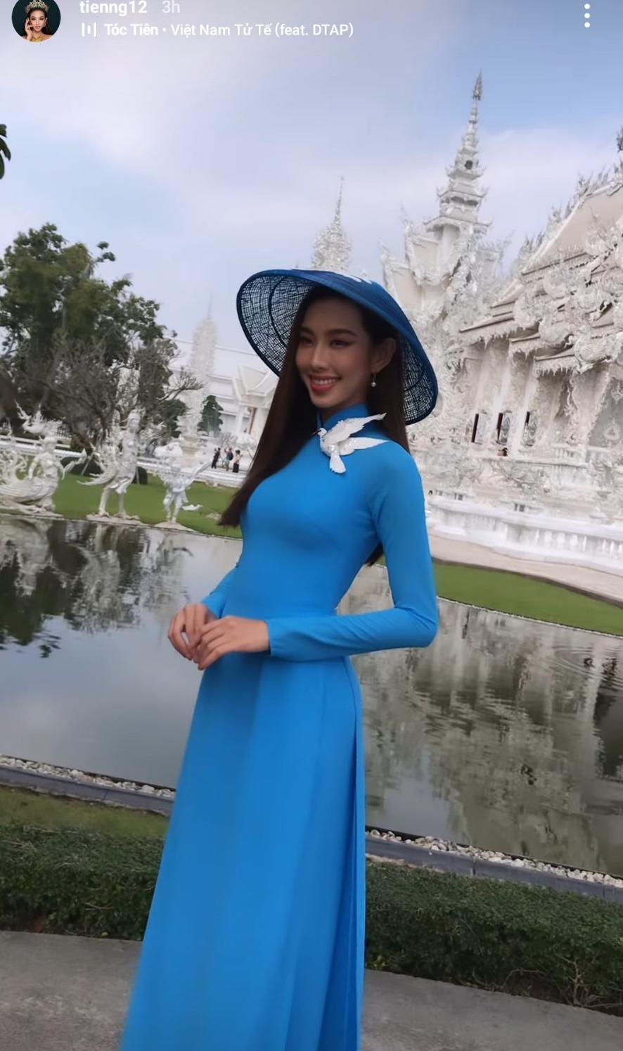 Không còn diện trang phục Thái, Thùy Tiên thả dáng với áo dài Việt khoe nhan sắc tầm quốc tế - Ảnh 3