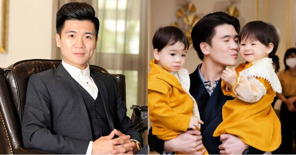 Con trai bầu Hiển làm bố đơn thân, khoe ảnh cặp sinh đôi kháu khỉnh