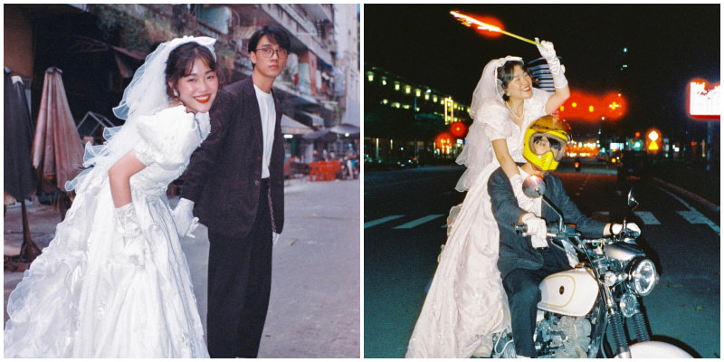 Cặp cô dâu - chú rể chụp ảnh theo concept thập niên 80, nhìn cứ ngỡ Lâm Thanh Hà - Trương Vệ Kiện - Ảnh 4