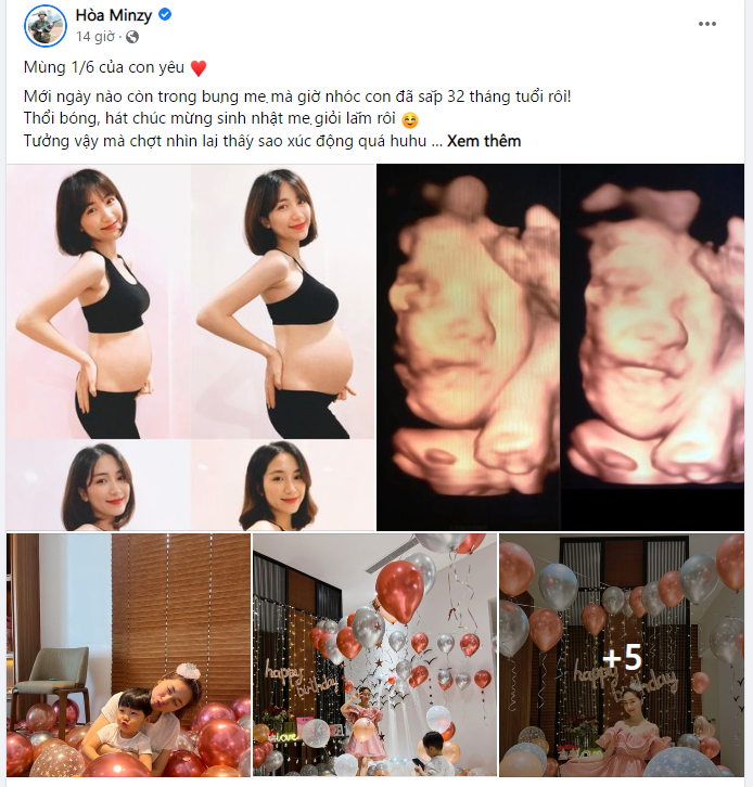 Hòa Minzy khoe ảnh mang thai, xúc động vì con trai lớn nhanh như thổi - Ảnh 1