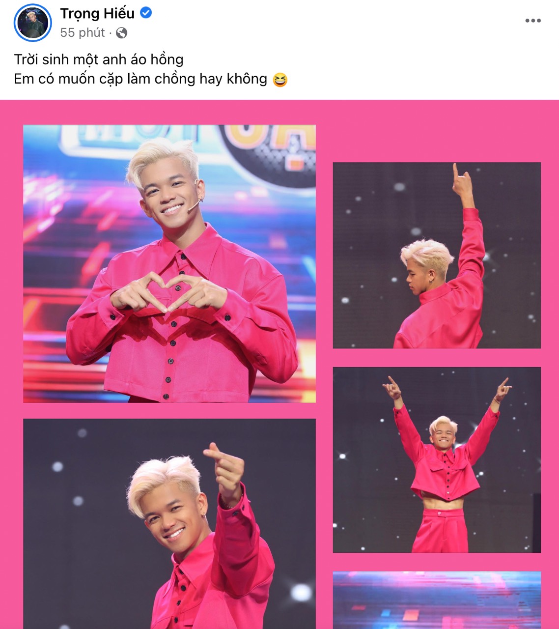 Soái ca Trọng Hiếu diện croptop hồng, hỏi “em có muốn cặp làm chồng hay không” - Ảnh 4