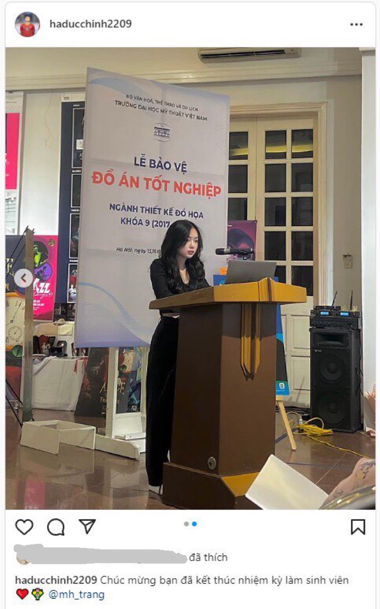 Hà Đức Chinh đến xem vợ bảo vệ đồ án tốt nghiệp nhưng quên đem quà - Ảnh 1