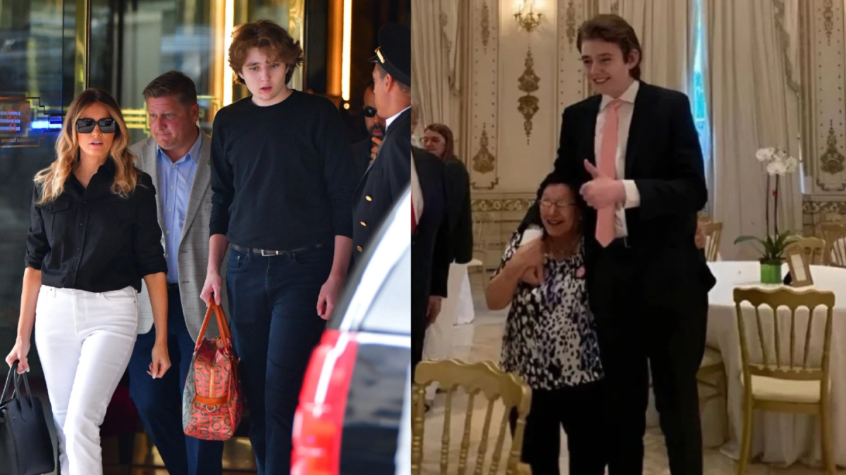 Chiều cao vượt 2m1 của Barron Trump, mẹ siêu mẫu đứng cạnh cũng thành lùn