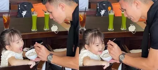 Quang Hải chăm cháu cực khéo, tương lai bố bỉm chiều con nhất làng bóng đá  - Ảnh 3