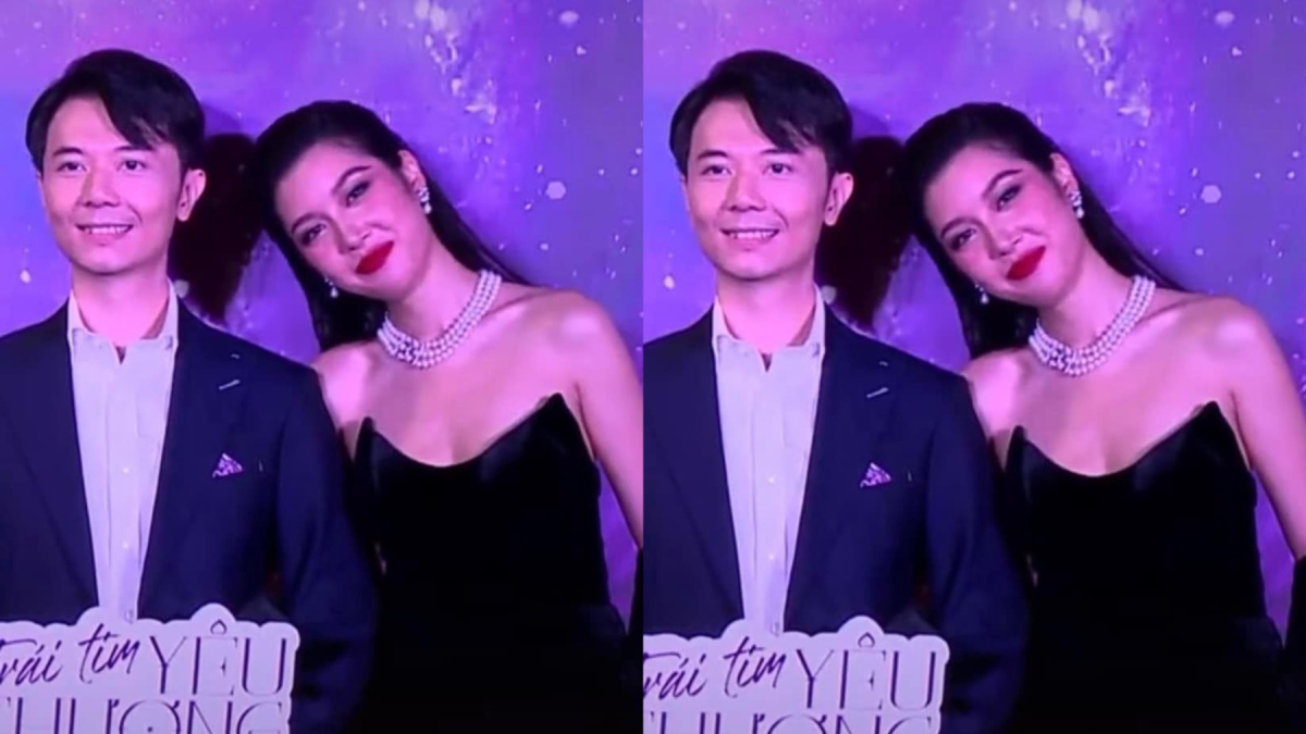 Thúy Vân ngại ngùng tựa vai ông xã tại họp báo nhưng bị nửa kia làm lơ