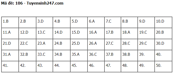 Gợi ý đáp án đề thi môn Toán thi tốt nghiệp THPT 2022 tất cả các mã đề (đang cập nhật) - Ảnh 5