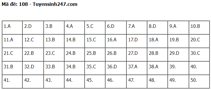 Gợi ý đáp án đề thi môn Toán thi tốt nghiệp THPT 2022 tất cả các mã đề (đang cập nhật) - Ảnh 6