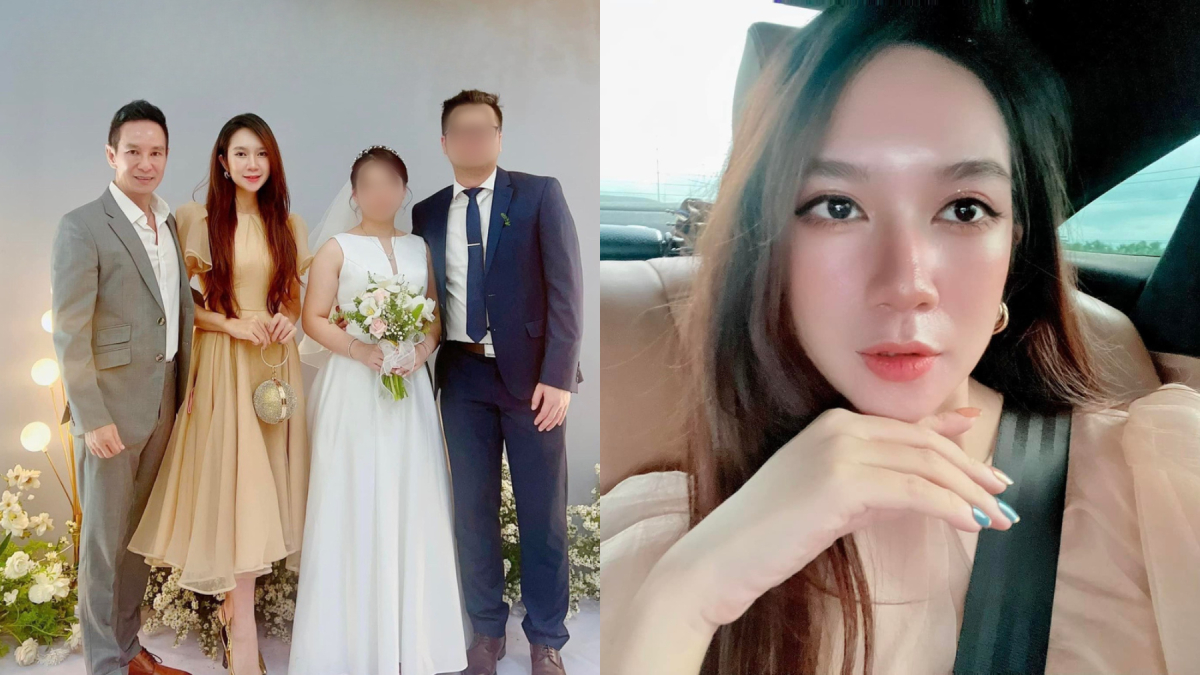 Minh Hà - vợ U40 của Lý Hải đi ăn cưới, nhan sắc làm cô dâu thành nhân vật phụ