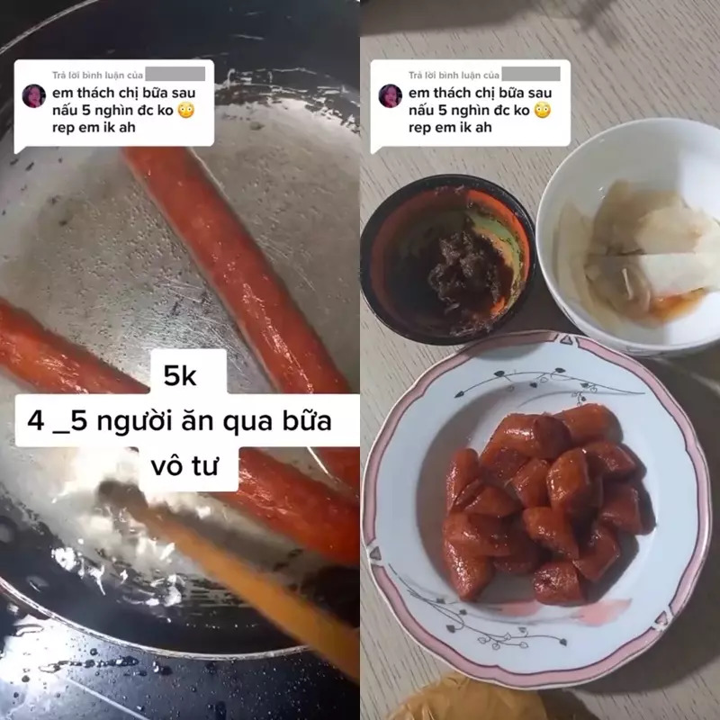 Cô gái nấu cơm 5k trên Tiktok giận chồng vì nấu bữa cơm 20k vì quá phí- Ảnh 6