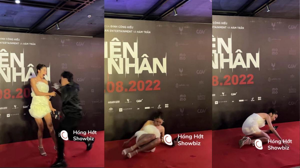 Lệ Nam ngã sõng soài trên thảm đỏ vì bị người ông lạ mặt hù doạ ma- Ảnh 1