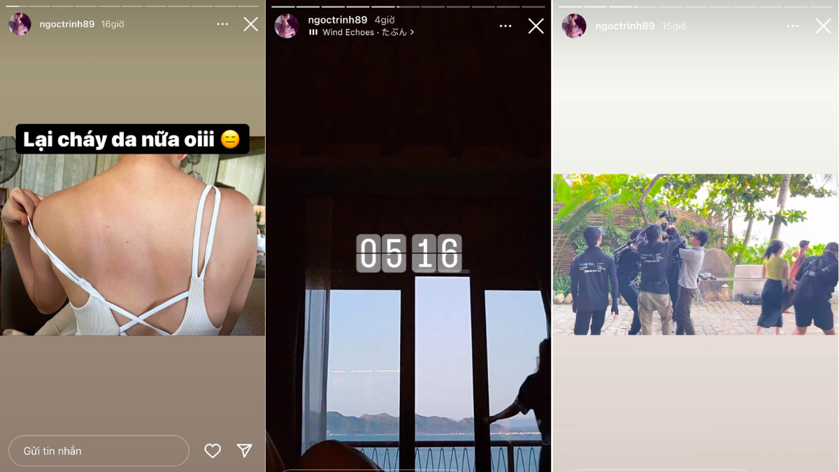 Ở resort 5 sao, Ngọc Trinh dậy 5h sáng makeup, phơi nắng rám cả làn da thương hiệu- Ảnh 1