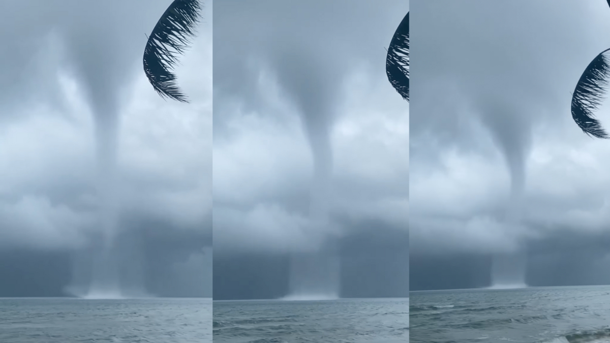 Vòi rồng kích thước cực đại xuất hiện trên biển Phú Quốc