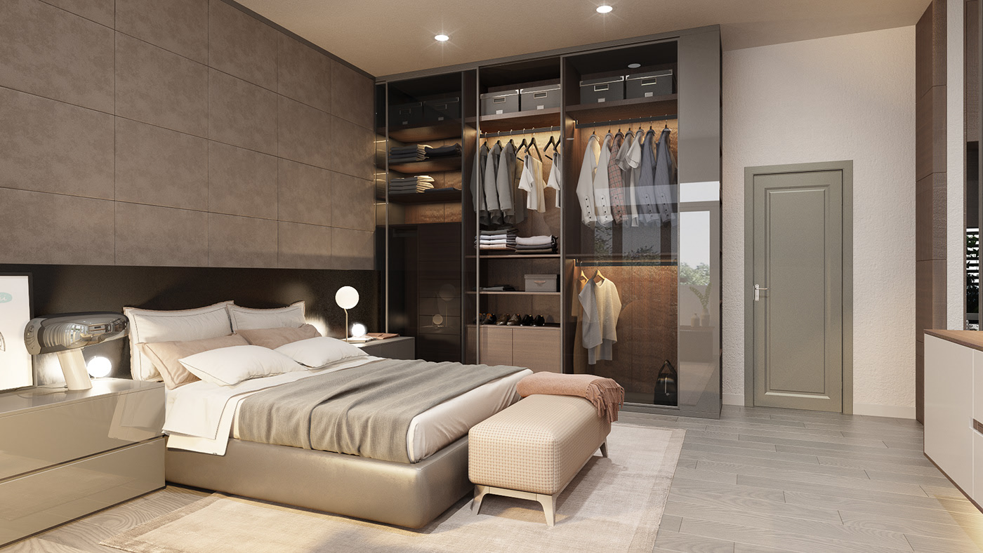 Ưu điểm về mặt diện tích khiến phòng ngủ có thiết kế thoải mái hơn.