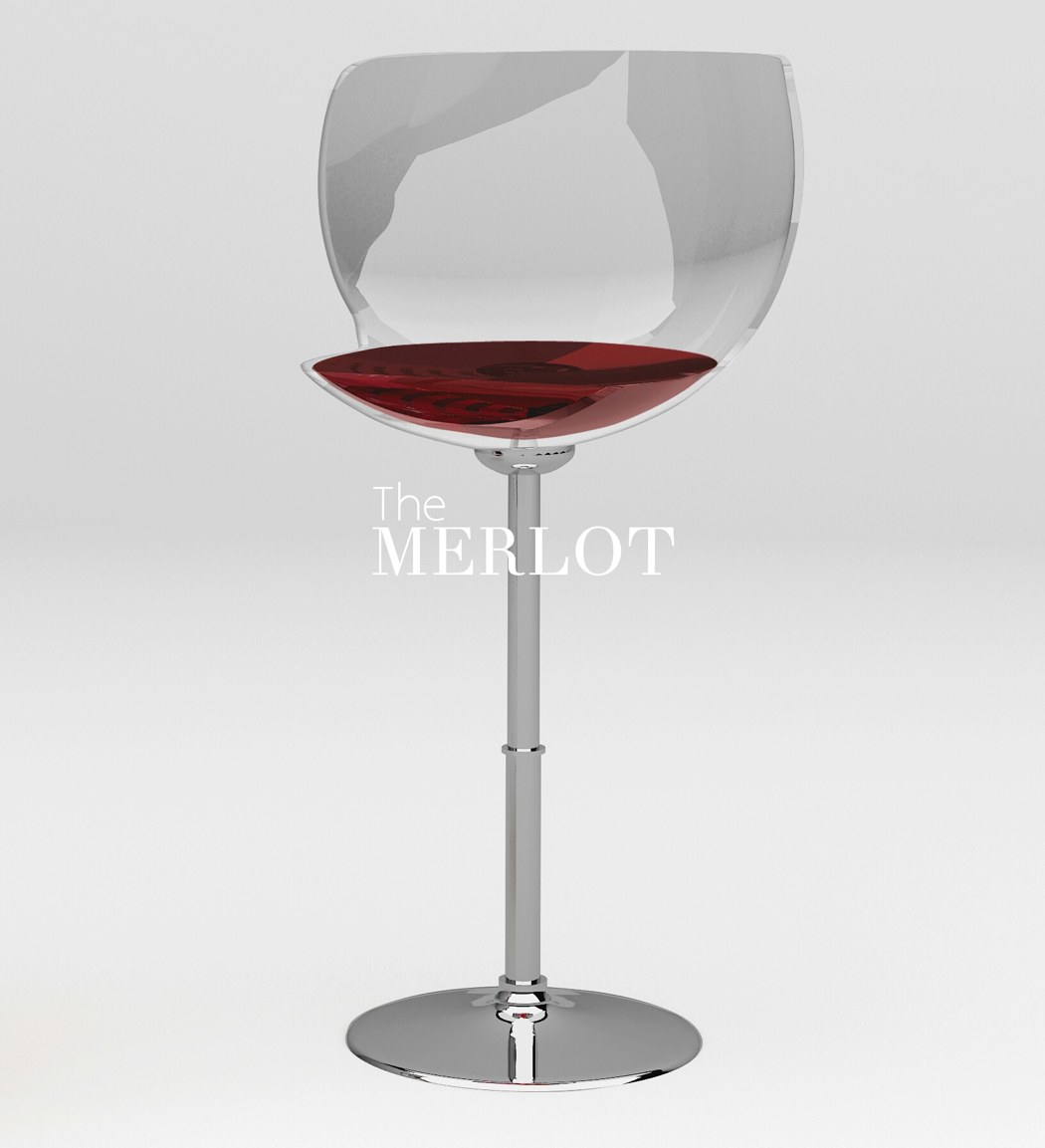 Chiếc ghế dựa trên hình mẫu ly uống rượu vang, kèm theo sự phối màu tinh tế mang lại cảm giác lôi cuốn, bí ẩn vô cùng. 