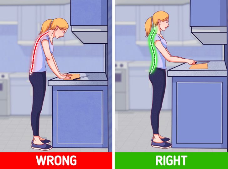 Chiều cao phù hợp được khuyến nghị khi thiết kế mặt bàn bếp là ngang thắt lưng của người nội trợ.
